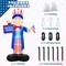 14ft 4th of July Inflatable Uncle Sam Outdoor Decoration - Giant Blow Up with "God Bless America" Sign & US Flag - Patriotic LED Lighted Decor for Yard, Garden & Independence Day Party